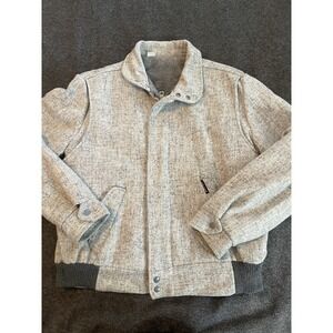 Vintage Fan Club Full Zip Bomber Jacket Men's Size 42 Fur Lined Wool Made In USA